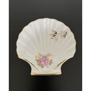 Vintage Saji Occupied Japan Hand Painted‎ Oyster 4" Trinket Candy Dish